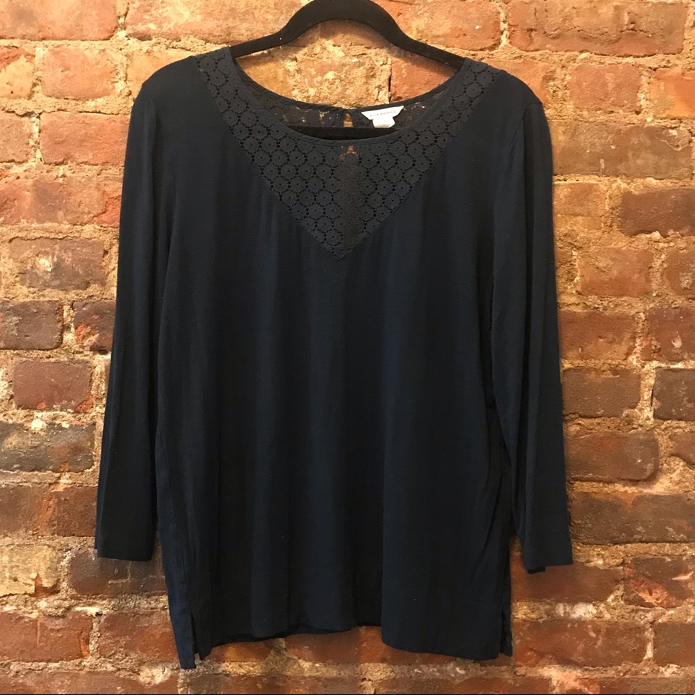 Club Monaco lace trimmed T-shirt
